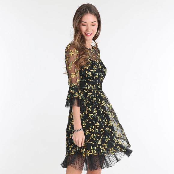 🍂1 LEFT Embroidered floral tulle dress - Picture 4 of 4